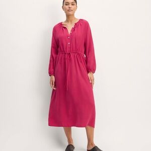 NWT Everlane The TENCEL™ Gathered Maxi Dress XL Red Currant
